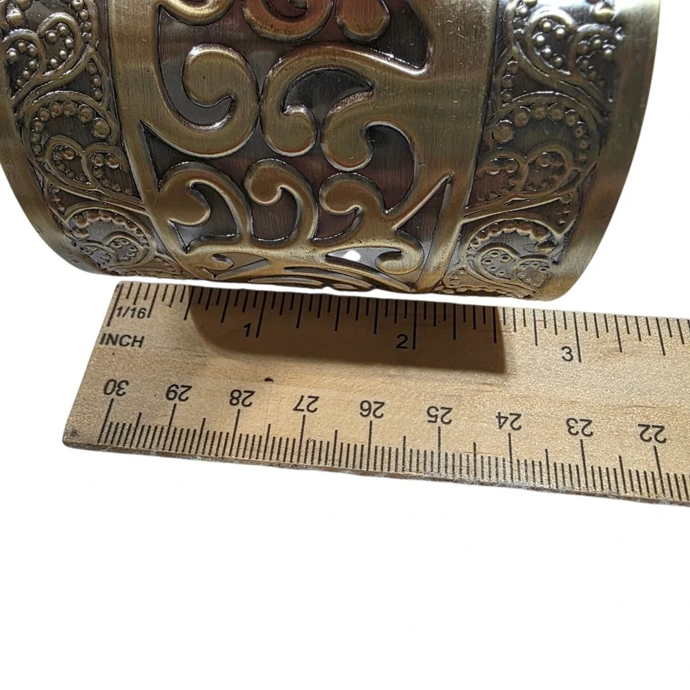 Unbranded Cuff Bracelet Womens OS Bronze Filigree Scroll Statement Boho Wide